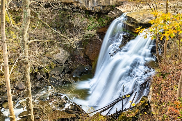 Breandywine falls al parco nazionale della cuyahoga valley in ohio, stati uniti