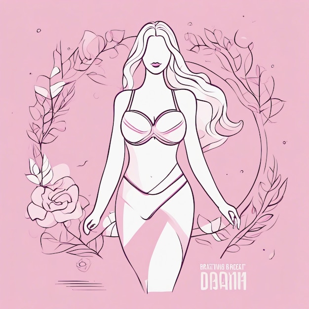 Photo breast cancer awareness bra concept art background