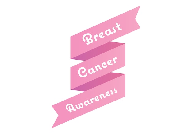 ピンク色の乳癌意識のメッセージ