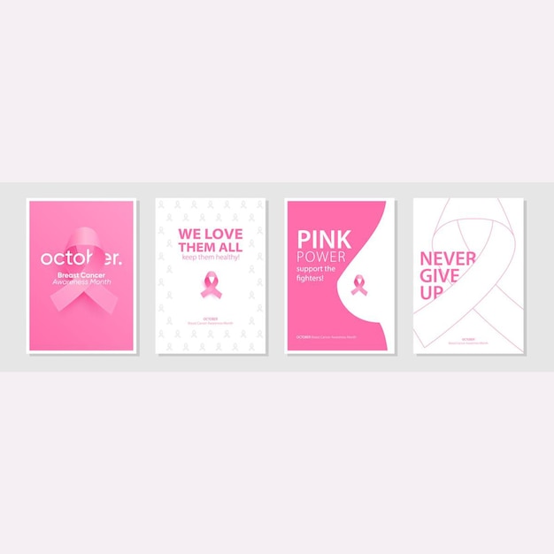 Photo breast cancer awareness month horizontal banner template design