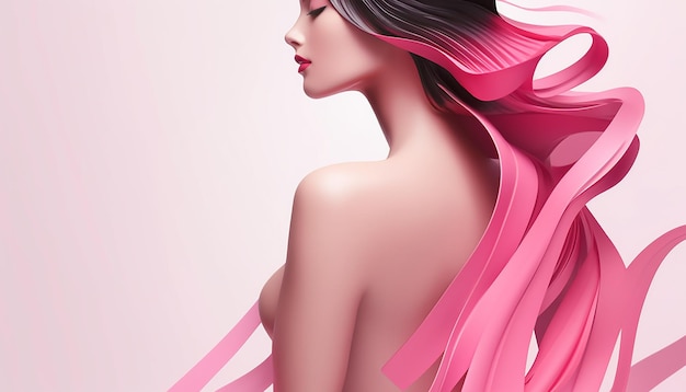 Дизайн плаката месяца осведомленности о раке груди
