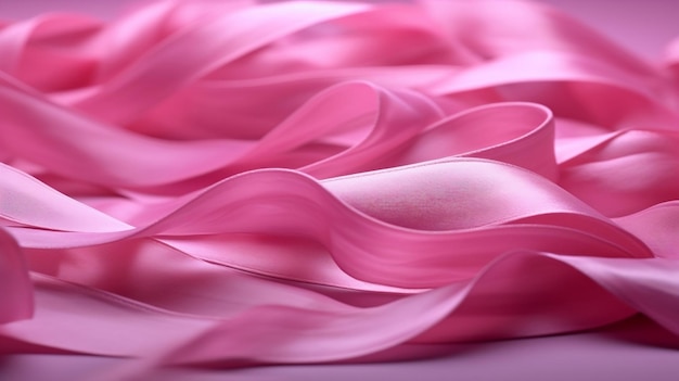 Breast Cancer Awareness Pink Ribbon Photo Generative AI