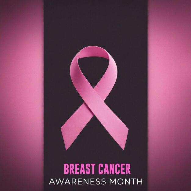 Breast Cancer awareness ribbon pink color background concept