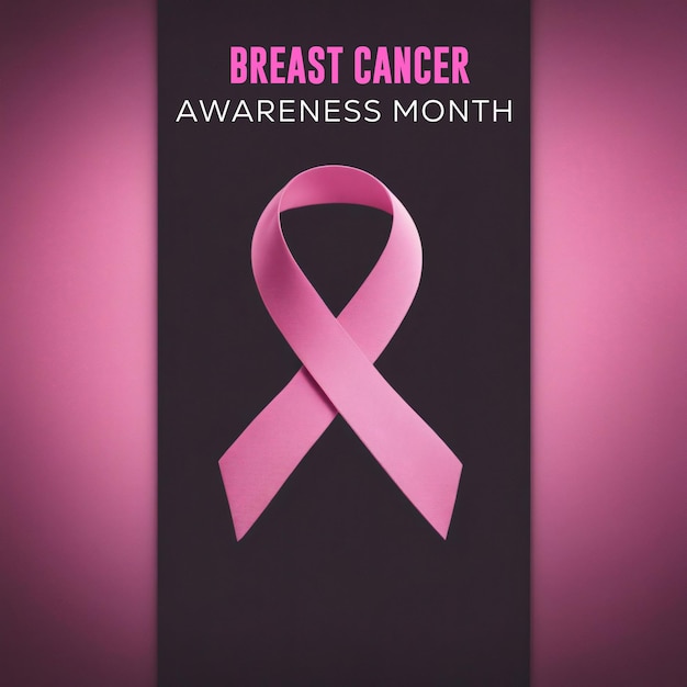 乳がん啓発リボンのピンク色の背景コンセプト