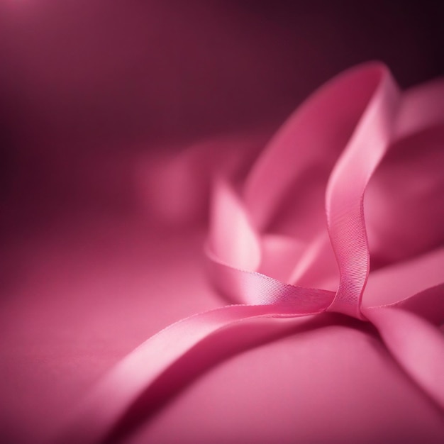 유방암 인식 리본 핑크 색상 배경 개념