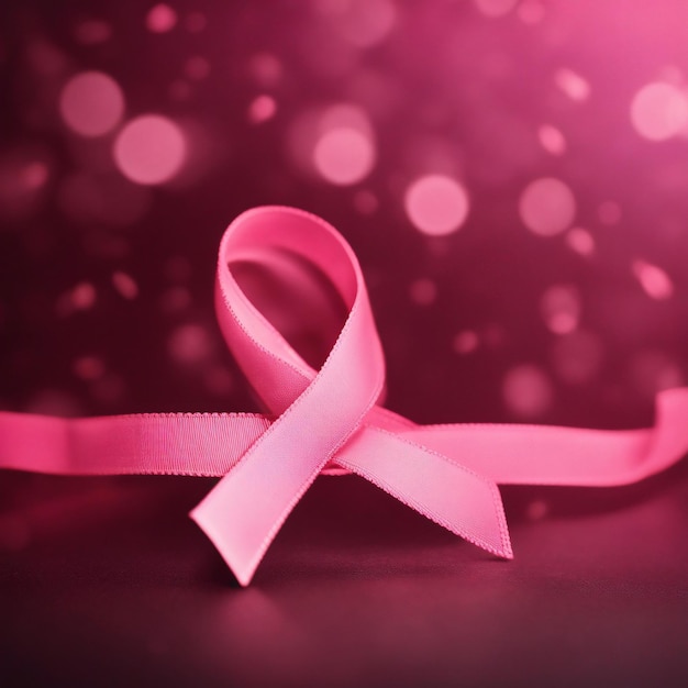 Breast Cancer awareness ribbon pink color background concept