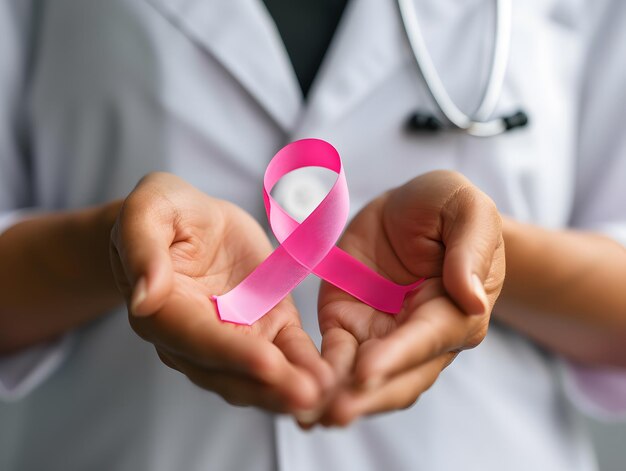 Foto nastro rosa per la consapevolezza del cancro al seno