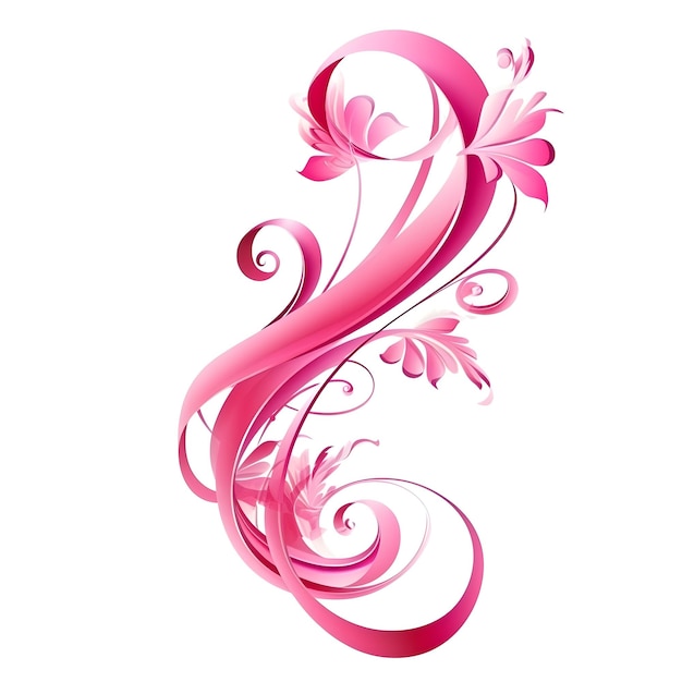 breast cancer awareness ribbon on white background