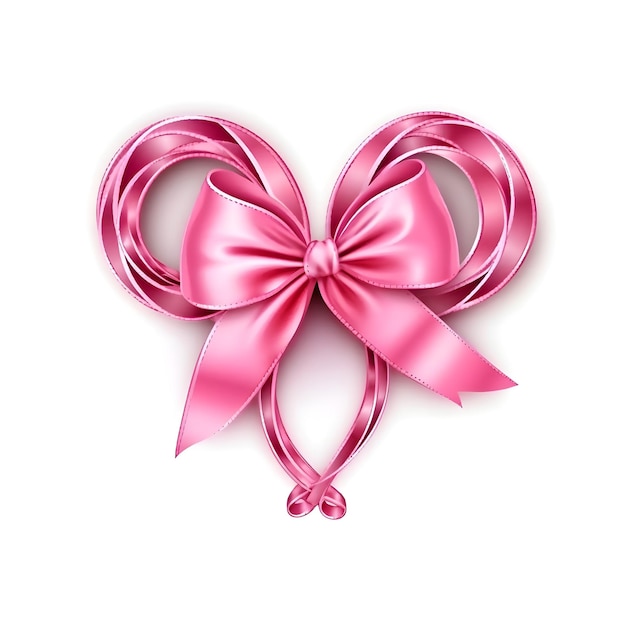 breast cancer awareness ribbon on white background