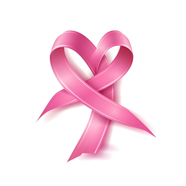 breast cancer awareness ribbon on white background