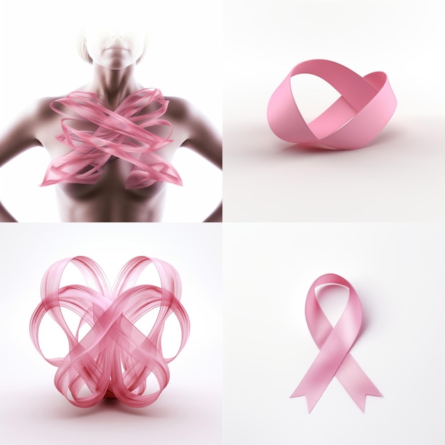 Breast cancer background with transparent background high