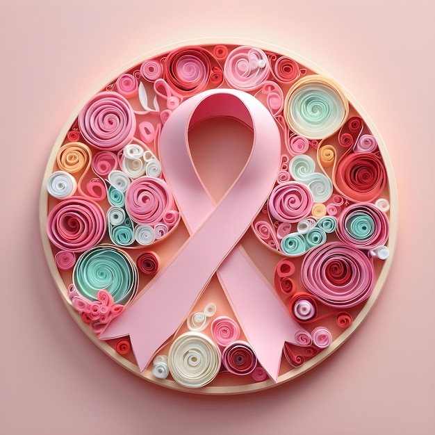 Breast cancer day quilling