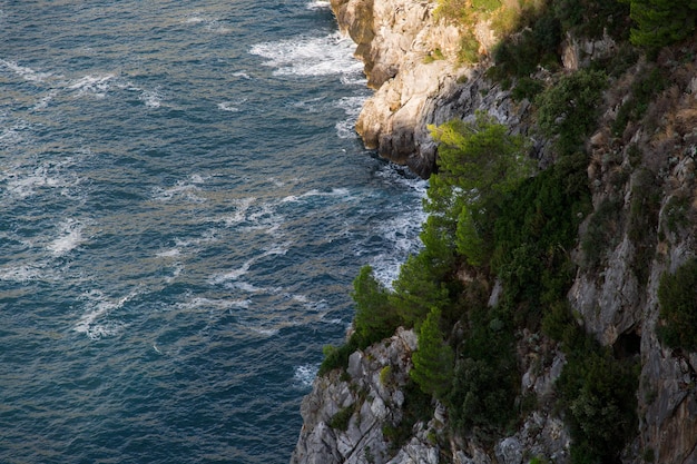 Breathtaking aerial view from Sentiero degli Dei - The Path of the Gods hike, Amalfi Coast