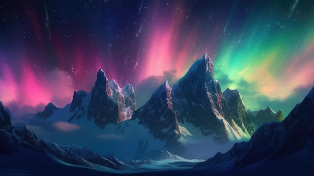 A breathtaking aurora borealis lighting up the night generative ai