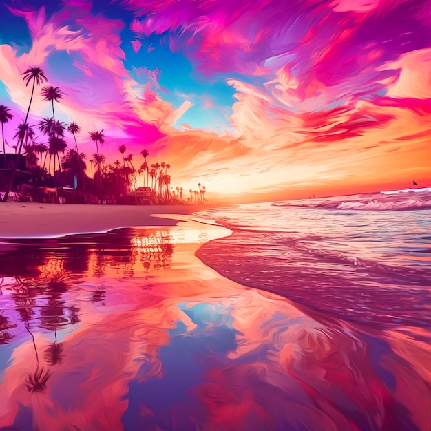 breathtaking beach scene during sunset