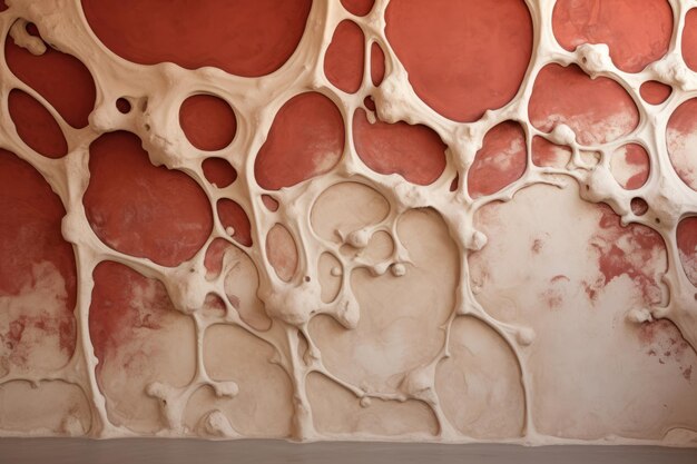 Foto lo straordinario muro di cemento beige e rosso a tema osso dà vita all'estetica moderna ar 32