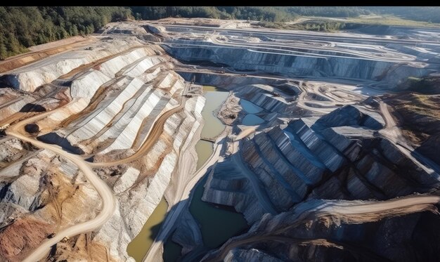 A Breathtaking BirdsEye View of a Vast Expansive Quarry