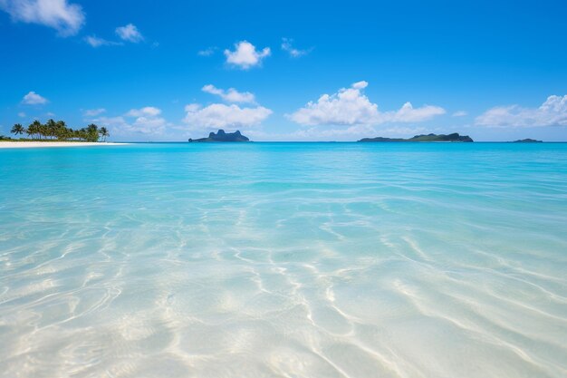 Photo breathtaking bora bora beach in tropical paradise