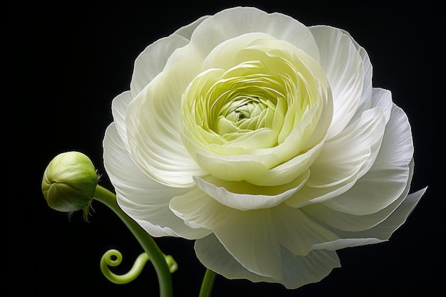 Foto un viaggio mozzafiato nel mondo incantevole dei fiori bianchi di ranunculus