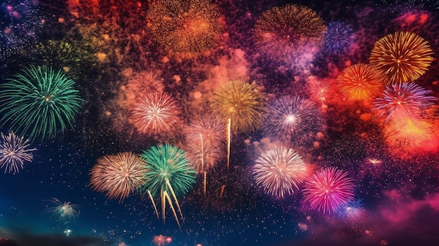 A breathtaking display of fireworks illuminating the night sky on August 30th This image showcases