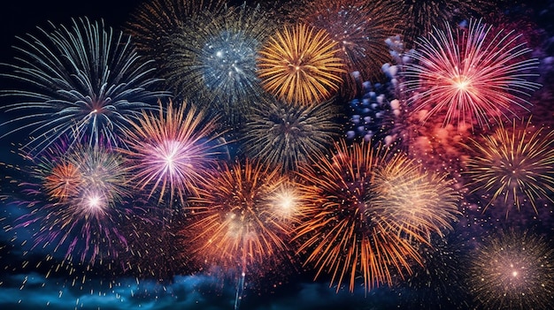 A breathtaking display of fireworks illuminating the night sky on August 30th This image showcases