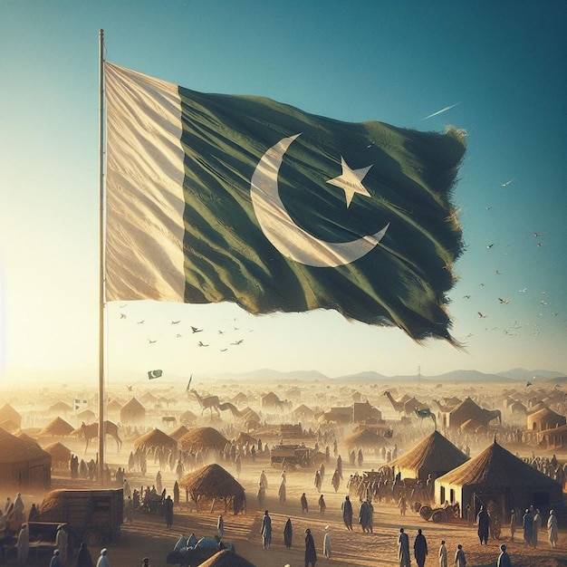 breathtaking flag of pakistan photo a captivating image showcasing national pride and beauty