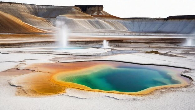 Photo breathtaking geyser basin