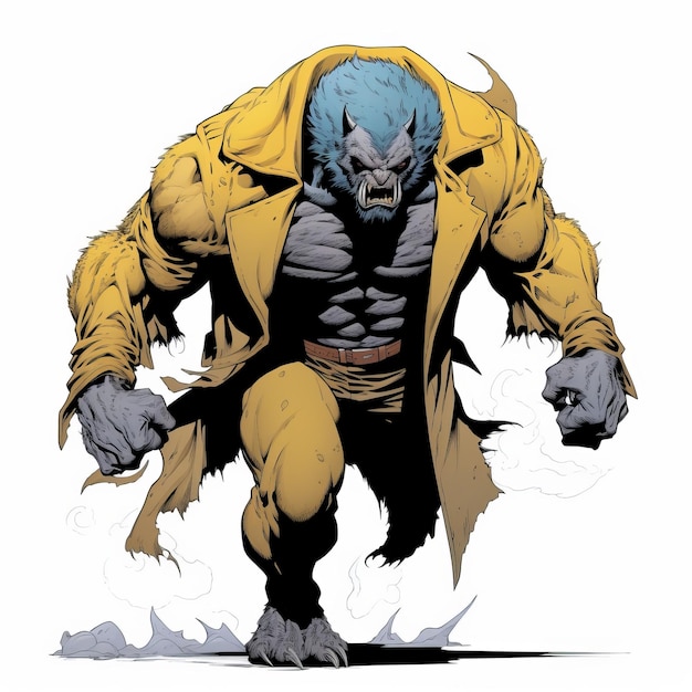 breathtaking illustration mighty beast from xmen masterfully rendered by mike mignola 983420 115140