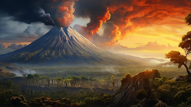 Breathtaking indonesian volcanic landscape