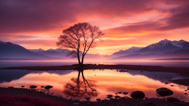 A breathtaking landscape at sunset