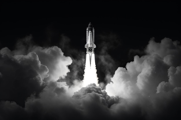 モノクロム iPhone ウォールペーパー エステティック ロケット打ち上げ 32 アスペクト比