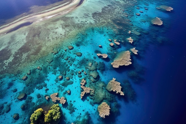 Breathtaking paradise scene of clear blue ocean and soft sand pattern photo by drone