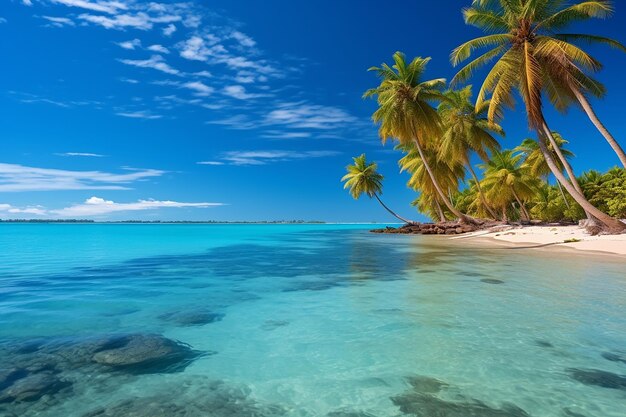 Удивительный рай с пышными пальмами