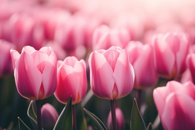 Photo breathtaking pink tulips enlarged in mesmerizing 32 photography