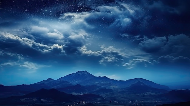 Захватывающий пейзаж Млечного Пути над горой