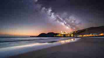 Photo breathtaking shot of the starry night in bolonia beach algeciras cadiz spain