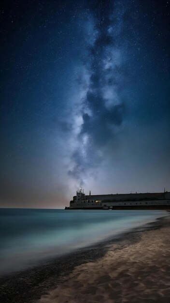 Photo breathtaking shot of the starry night in bolonia beach algeciras cadiz spain