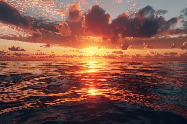 Breathtaking sunset over a calm ocean