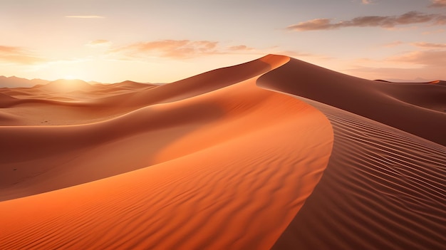 A breathtaking sunset over the majestic sand dunes