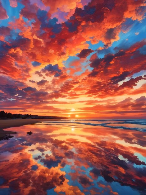 A breathtaking sunset painting the sky in a kall