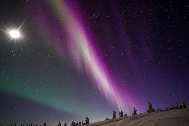 Breathtaking view of aurora in Alaska
