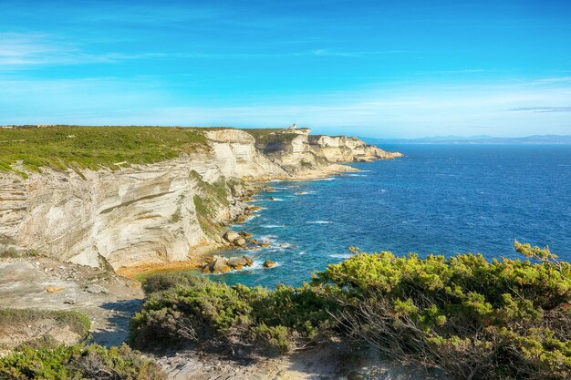 Breathtaking view of cliffs near old town Bonifacio