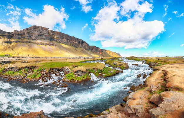 Breathtaking view of Fossalar one of the gems of Skaftarhreppur