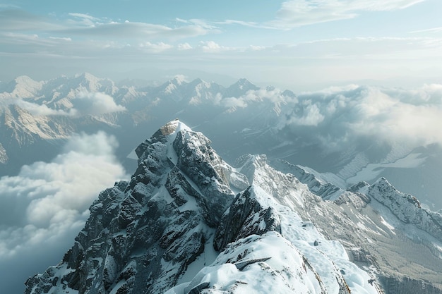 A breathtaking view from the top of a mountain pea