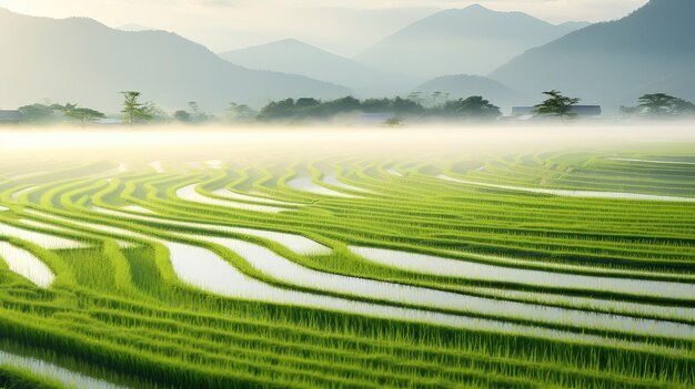 Breathtaking view rice white