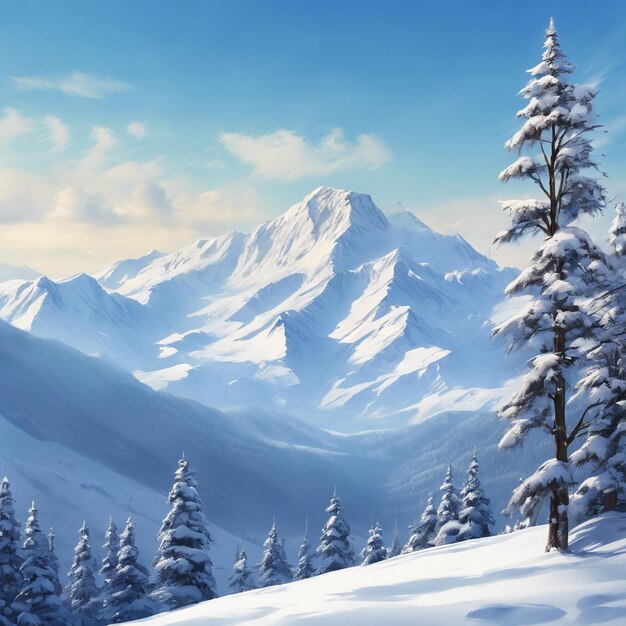 Photo breathtaking view of a snowy mountain range with crisp clear air