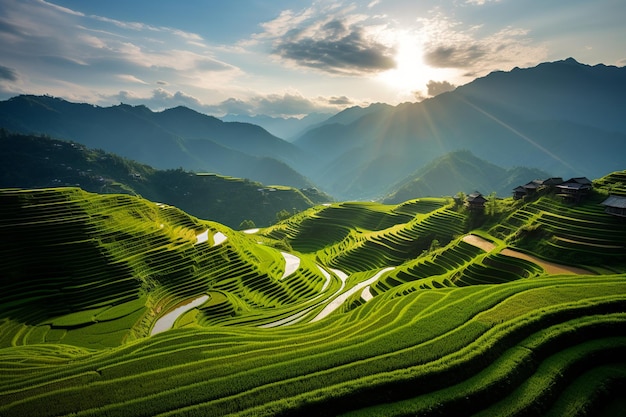 A breathtaking view of the verdant Rice Terraces