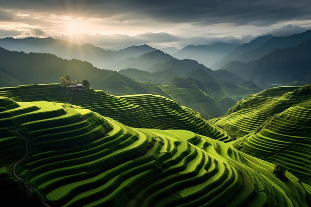 緑豊かな棚田の絶景