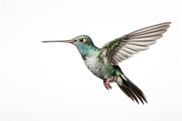 Breedbilled Hummingbird op een witte achtergrond