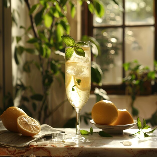 Breezy Balcony Lemon Basil Spritz Setup